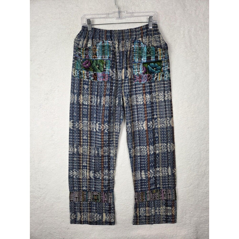 Womens Handmade Pants S/M Patchwork Embroidered Boho Eclectic Funky Hippie